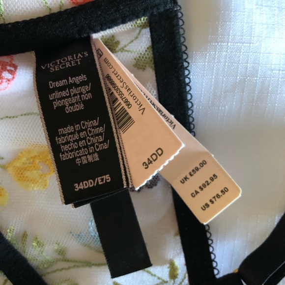 Victoria’s Secret 34F & Medium Cheeky Panty Dream Angels Plunge Floral … - Picture 6 of 12